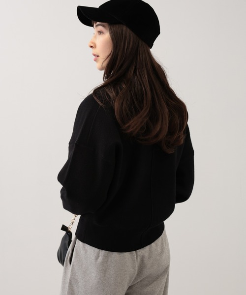 【セール】SALOON(サルーン)/《追加予約》スウェットライクロゴニット【手洗い可】（ニット/セーター）｜saloon（サルーン）