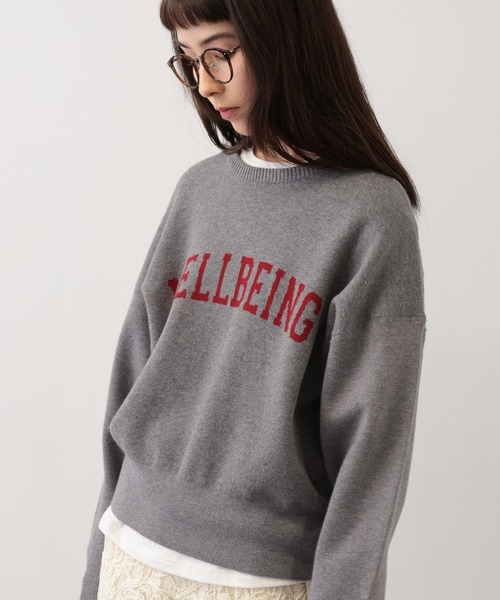 【セール】SALOON(サルーン)/《追加予約》スウェットライクロゴニット【手洗い可】（ニット/セーター）｜saloon（サルーン）