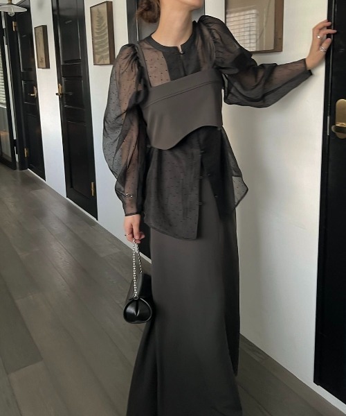 georgette bustier & side tuck skirt SET UP（サロペット/オーバーオール）｜WILLFULLY（ウィルフリー）