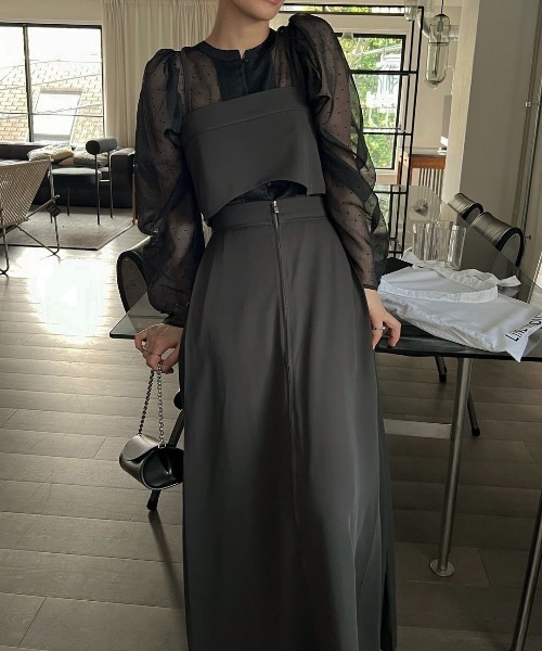 georgette bustier & side tuck skirt SET UP（サロペット/オーバーオール）｜WILLFULLY（ウィルフリー）
