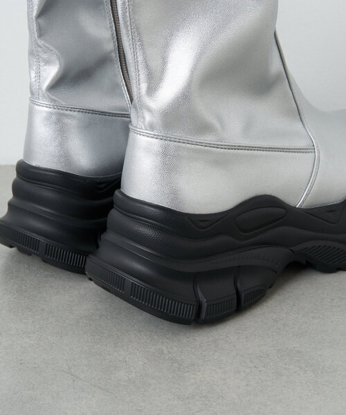 CIAOPANIC（チャオパニック）の「スニーカーソールミドルブーツ（ブーツ・レディース・ブラック/シルバー・SMALL/MEDIUM/LARGE）」の21枚目の写真