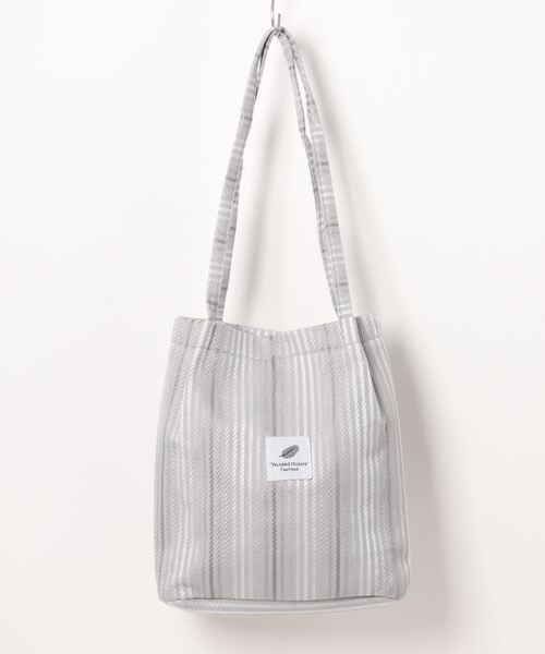 STYLEBLOCK（スタイルブロック）の「ストライプ調トートバッグ（トートバッグ・レディース・ブラック/カーキ/グレー/ブルー/パープル/グリーン/ピンク・FREE）」の19枚目の写真