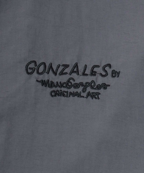 Mark Gonzales(マーク・ゴンザレス)の「MARK GONZALES ARTWORK COLLECTION/マークゴンザレス 別注 オーバーサイズ 裏フリース ナイロンジャケット/トラックジャケット/ブルゾン/レディース メンズ(ナイロンジャケット・メンズ・ブラック/グレー/ネイビー・XL/L/M)」の16枚目の写真