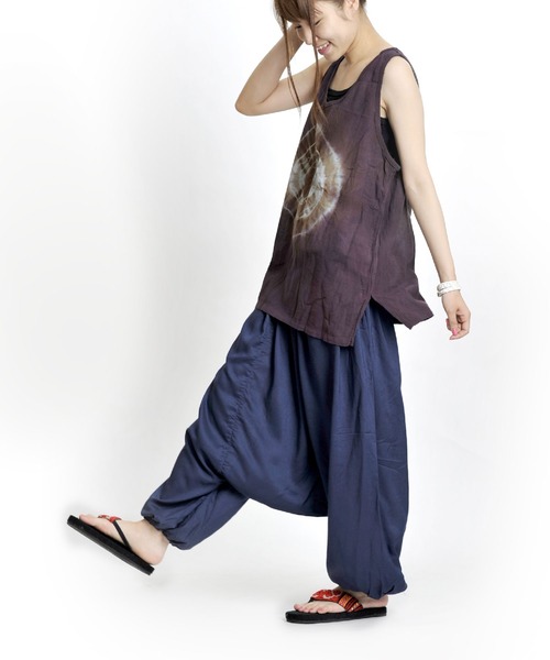 MARAI(マーライ)の「エスニック サルエルバルーンパンツ(その他パンツ・レディース・ブラック/ブルー/グレー/オレンジ/ネイビー/パープル・FREE)」の4枚目の写真