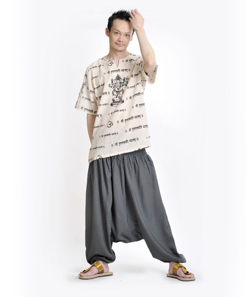 MARAI(マーライ)の「エスニック サルエルバルーンパンツ(その他パンツ・レディース・ブラック/ブルー/グレー/オレンジ/ネイビー/パープル・FREE)」の8枚目の写真