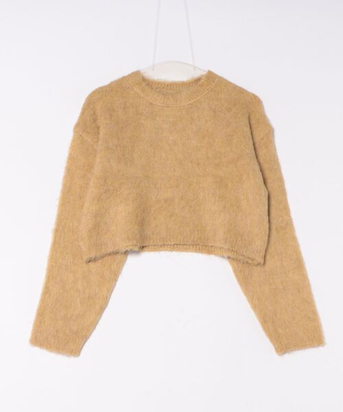 STYLEBLOCK（スタイルブロック）の「クロップドニットプルオーバー（ニット/セーター・レディース・チャコールグレー/アイボリー/イエロー/モカ/グリーン/レッド・M）」の5枚目の写真