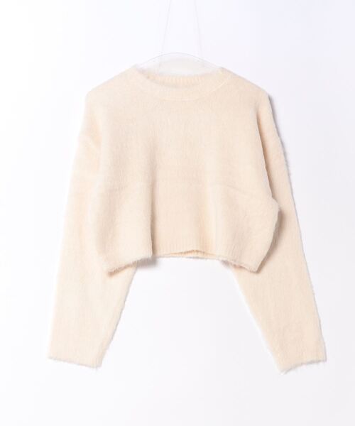 STYLEBLOCK（スタイルブロック）の「クロップドニットプルオーバー（ニット/セーター・レディース・チャコールグレー/アイボリー/イエロー/モカ/グリーン/レッド・M）」の2枚目の写真