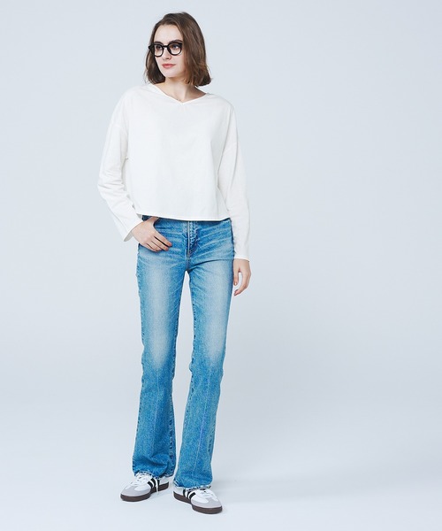 coca(coca)(コカ)の「Vネックコットンカットソー(Tシャツ/カットソー・レディース・ブラック/ホワイト・S/M/L)」の9枚目の写真
