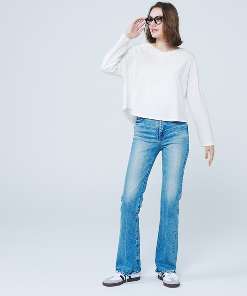 coca(coca)(コカ)の「Vネックコットンカットソー(Tシャツ/カットソー・レディース・ブラック/ホワイト・S/M/L)」の11枚目の写真