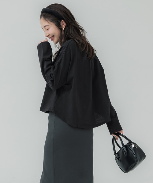 coca(coca)(コカ)の「Vネックコットンカットソー(Tシャツ/カットソー・レディース・ブラック/ホワイト・S/M/L)」の6枚目の写真