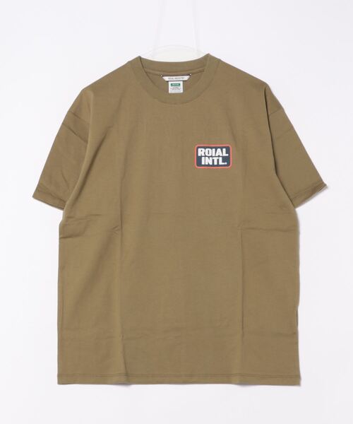 roial(ロイアル)の「DESIGN TEE/ROIAL(ロイアル)ワンポイントブランドロゴ半袖Tシャツ(Tシャツ/カットソー・レディース・ホワイト/カーキ・LARGE/MEDIUM)」の1枚目の写真