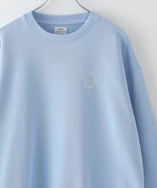 coen(コーエン)の「RYO KANEYASU × コーエン クルーネックスウェット(スウェット・メンズ・ホワイト/ライトブルー/ダークブラウン/マスタード・S/M/L/XL)」の4枚目の写真