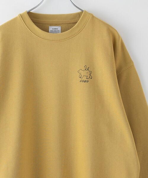 coen(コーエン)の「RYO KANEYASU × コーエン クルーネックスウェット(スウェット・メンズ・ホワイト/ライトブルー/ダークブラウン/マスタード・S/M/L/XL)」の1枚目の写真