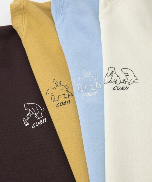 coen(コーエン)の「RYO KANEYASU × コーエン クルーネックスウェット(スウェット・メンズ・ホワイト/ライトブルー/ダークブラウン/マスタード・S/M/L/XL)」の16枚目の写真