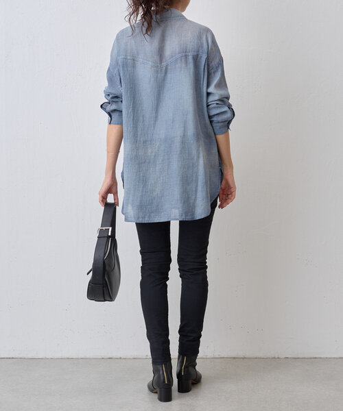 BEARDSLEY（ビアズリー）の「シフォンデニムシャツ（シャツ