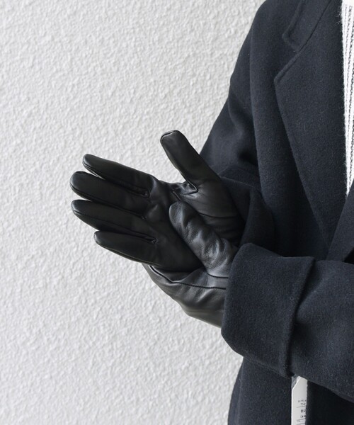 SHIPS any(シップス エニィ)の「SHIPS any:〈タッチパネル対応〉ラムレザー グローブ◇(手袋・メンズ・ブラック・ONE SIZE)」の4枚目の写真