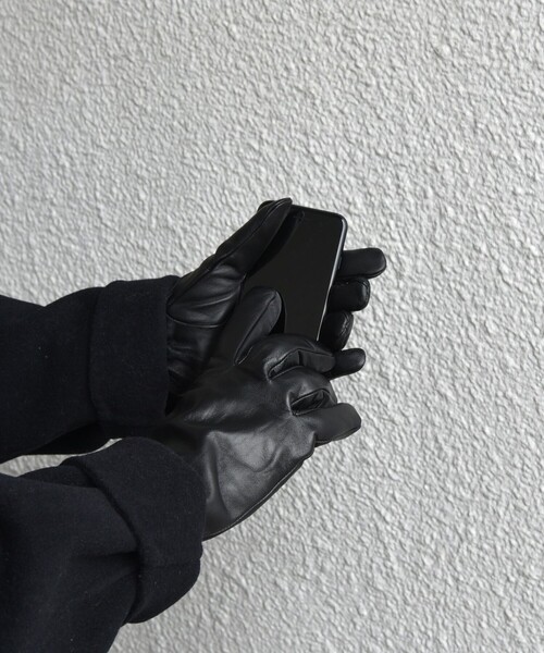 SHIPS any(シップス エニィ)の「SHIPS any:〈タッチパネル対応〉ラムレザー グローブ◇(手袋・メンズ・ブラック・ONE SIZE)」の10枚目の写真