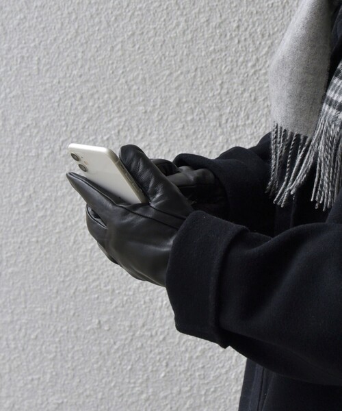 SHIPS any(シップス エニィ)の「SHIPS any:〈タッチパネル対応〉ラムレザー グローブ◇(手袋・メンズ・ブラック・ONE SIZE)」の11枚目の写真