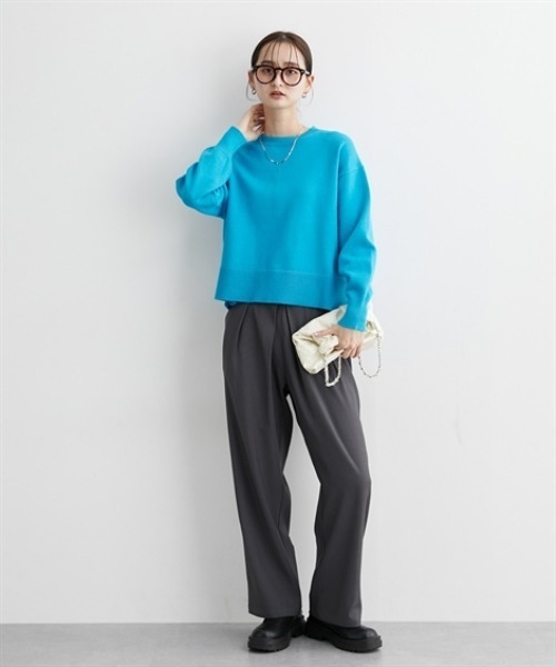 nissen(ニッセン)の「タック入ストレートパンツ(その他パンツ・レディース・チャコール/ブラック・M/L)」の10枚目の写真