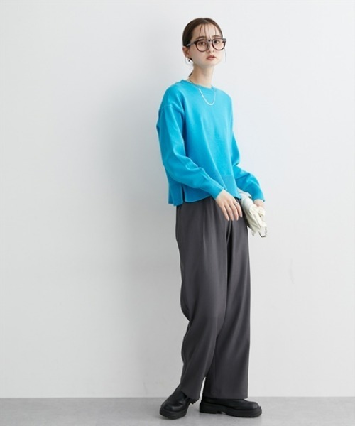 nissen(ニッセン)の「タック入ストレートパンツ(その他パンツ・レディース・チャコール/ブラック・M/L)」の11枚目の写真