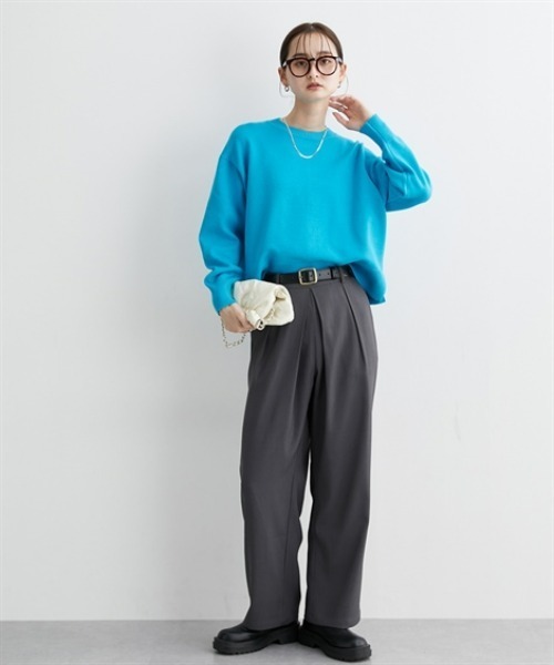 nissen(ニッセン)の「タック入ストレートパンツ(その他パンツ・レディース・チャコール/ブラック・M/L)」の12枚目の写真
