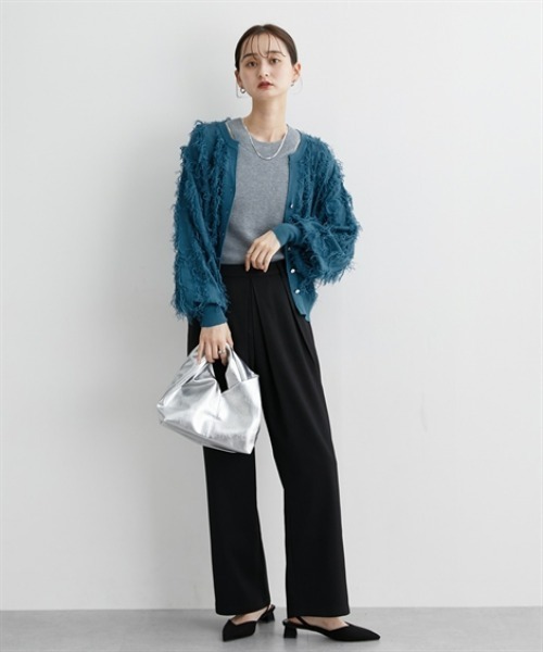 nissen(ニッセン)の「タック入ストレートパンツ(その他パンツ・レディース・チャコール/ブラック・M/L)」の5枚目の写真