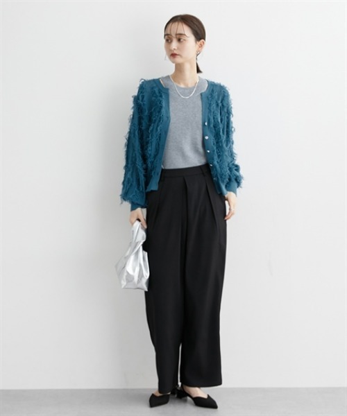 nissen(ニッセン)の「タック入ストレートパンツ(その他パンツ・レディース・チャコール/ブラック・M/L)」の7枚目の写真