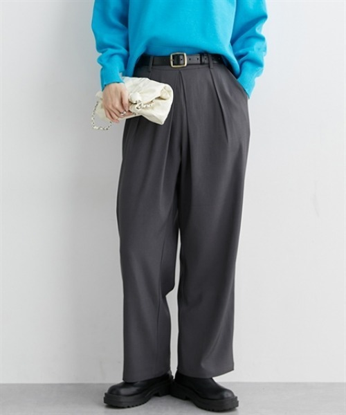 nissen(ニッセン)の「タック入ストレートパンツ(その他パンツ・レディース・チャコール/ブラック・M/L)」の14枚目の写真