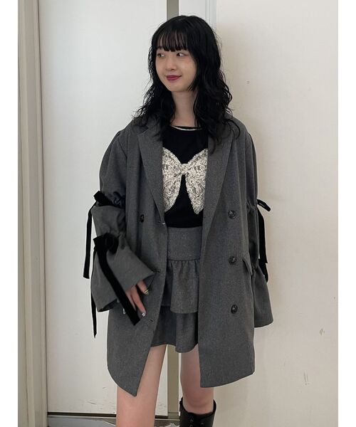 jouetie（ジュエティ）の「BIGリボンジャケットコート（その他アウター・レディース・ピンク/グレー/ブラック・MEDIUM）」の22枚目の写真