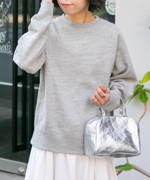 FORK&SPOON（フォークアンドスプーン）の「FORK&SPOON　ラフィー裏毛クルーネックスウェット（スウェット・レディース・ブルー/オフホワイト/グレー系その他/ブラック・1/2）」の5枚目の写真