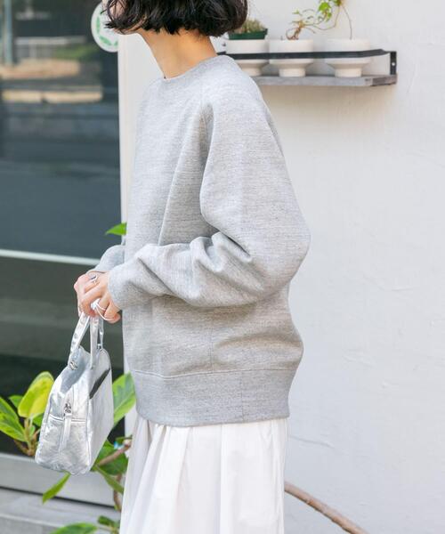 FORK&SPOON（フォークアンドスプーン）の「FORK&SPOON　ラフィー裏毛クルーネックスウェット（スウェット・レディース・ブルー/オフホワイト/グレー系その他/ブラック・1/2）」の8枚目の写真