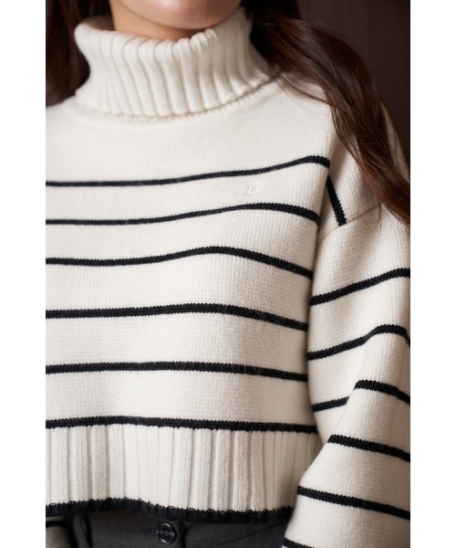 セール】Striped Turtleneck Knit Pullover（ニット/セーター）｜Her