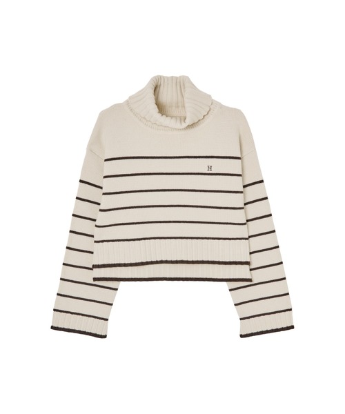 【日本限定モデル】 Striped lip Pullover（ニット/セーター）｜Her Knit Turtleneck トップス