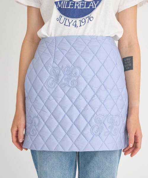 crinkle crinkle crinkle（クリンクルクリンクルクリンクル）の「【crinkle crinkle crinkle】イニシャルキルトスカート（スカート・レディース・ホワイト/パープル・FREE）」の11枚目の写真