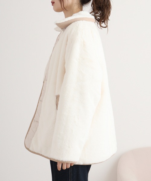 mitis（ミティス）の「mitis 3Way キルティングブルゾン（ブルゾン・レディース・ベージュ/アイボリー/カーキ/ブラック・M）」の10枚目の写真