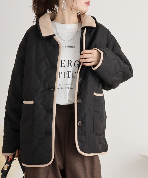 mitis（ミティス）の「mitis 3Way キルティングブルゾン（ブルゾン・レディース・ベージュ/アイボリー/カーキ/ブラック・M）」の13枚目の写真