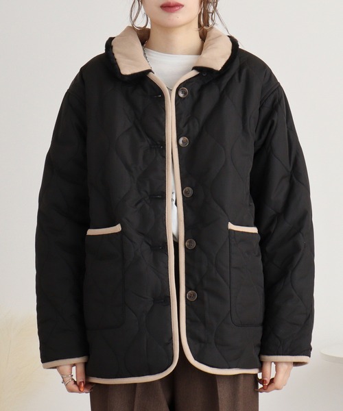 mitis（ミティス）の「mitis 3Way キルティングブルゾン（ブルゾン・レディース・ベージュ/アイボリー/カーキ/ブラック・M）」の16枚目の写真