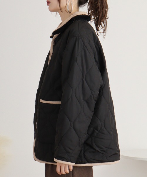 mitis（ミティス）の「mitis 3Way キルティングブルゾン（ブルゾン・レディース・ベージュ/アイボリー/カーキ/ブラック・M）」の17枚目の写真