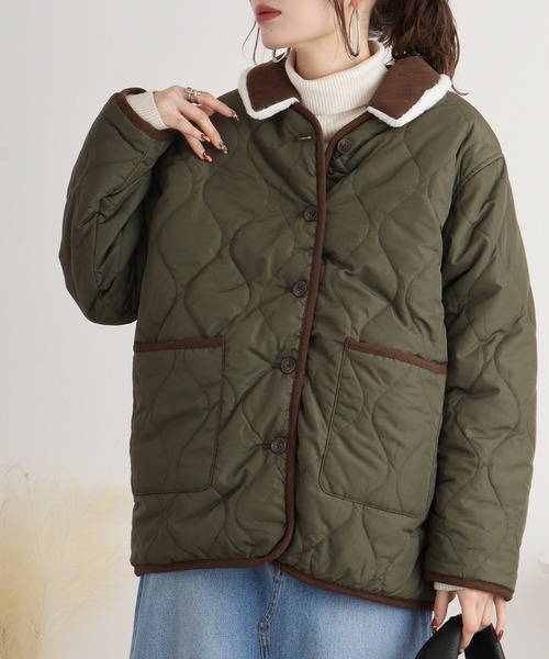 mitis（ミティス）の「mitis 3Way キルティングブルゾン（ブルゾン・レディース・ベージュ/アイボリー/カーキ/ブラック・M）」の22枚目の写真