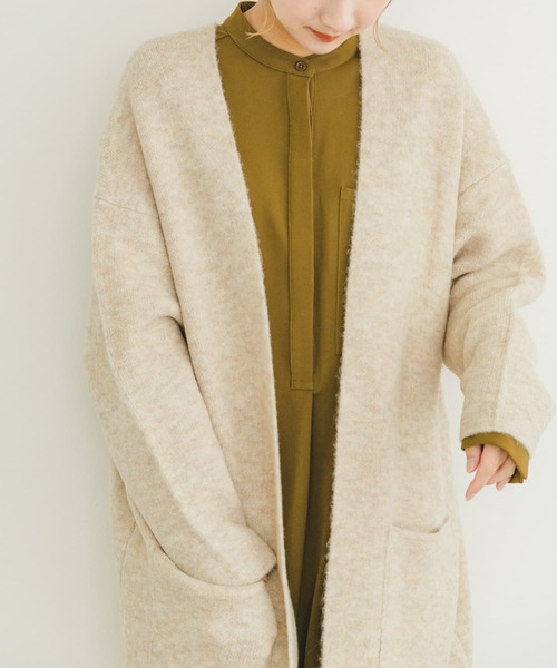 ITEMS URBANRESEARCH(アイテムズ アーバンリサーチ)の「ニットガウン(カーディガン/ボレロ・レディース・ライトベージュ/ブラウン/グレー・FREE)」の4枚目の写真