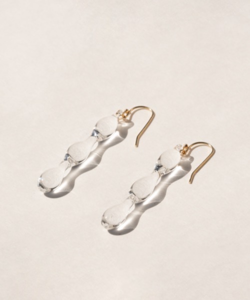 HARIO Lampwork Factory（ハリオランプワークファクトリー）の「【HARIO Lampwork Factory】ピアス リキッド（ピアス（両耳用）・レディース・クリア・フリー）」の3枚目の写真