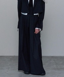 High Waist Lace Up Wide Silhouette Pants/ハイウエストレースアップワイドパンツ■セットアップ対応■