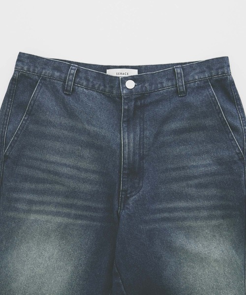 SERACE】Vintage design curved denim pants / ヴィンテージ