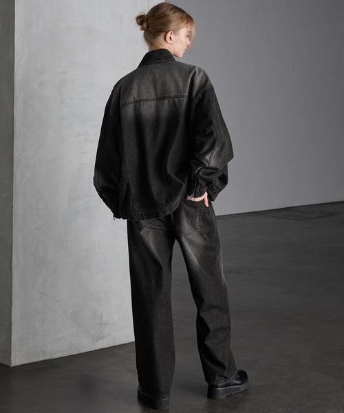 SERACE】Vintage design curved denim pants / ヴィンテージ
