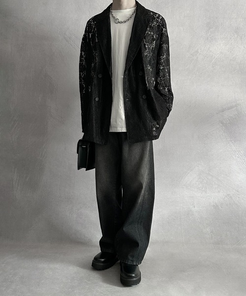 SERACE】Vintage design curved denim pants / ヴィンテージ