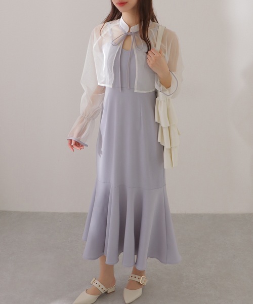 Lace Ladies(レースレディース)の「シアー ボレロ付き キャミソール フリル ロング ワンピース(ワンピース・レディース・モカ/ブラック・FREE/S)」の15枚目の写真