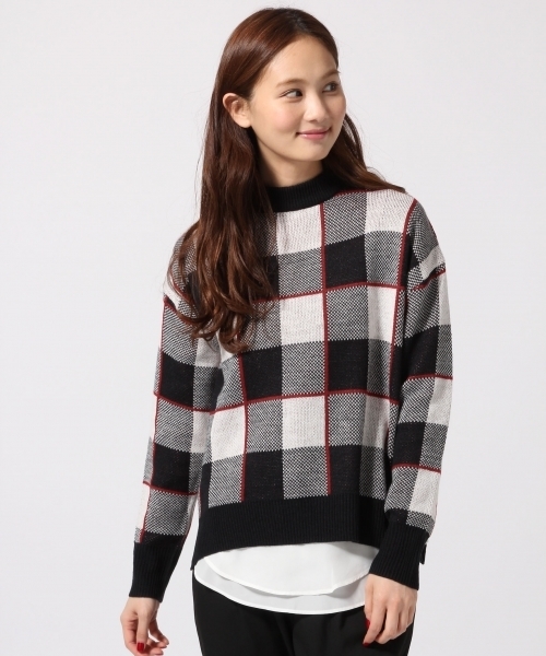 GLOBAL WORK（グローバルワーク）の「7ゲージアソートガラレイヤープルオーバー/567416（ニット/セーター・レディース・ホワイト/ライトグレー/カーキ/ネイビー・SMALL/MEDIUM/LARGE）」の4枚目の写真