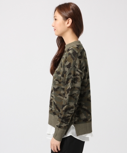 GLOBAL WORK（グローバルワーク）の「7ゲージアソートガラレイヤープルオーバー/567416（ニット/セーター・レディース・ホワイト/ライトグレー/カーキ/ネイビー・SMALL/MEDIUM/LARGE）」の6枚目の写真