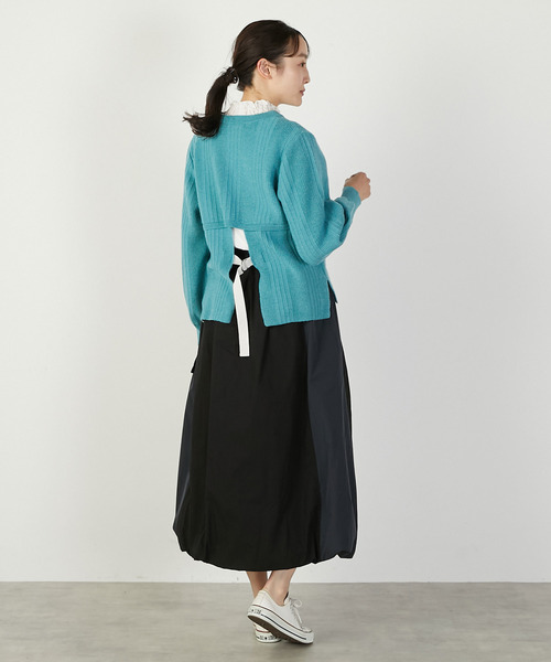 MELROSE claire(メルローズ クレール)の「【バックシャンクルーネックニット】(ニット/セーター・レディース・グレイッシュブルー/オートミール/ダークグレー・FREE)」の4枚目の写真