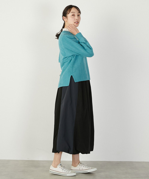 MELROSE claire(メルローズ クレール)の「【バックシャンクルーネックニット】(ニット/セーター・レディース・グレイッシュブルー/オートミール/ダークグレー・FREE)」の5枚目の写真